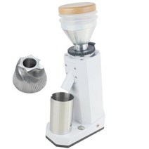 자동머신 에스프레소 밀리타 커피 머신 XEOLEO커피 그라인더 40mm 티타늄 원추형 버 블로우 호퍼 150W 커피콩 그라인드 밀러 20 단계, White SS+110V+미국