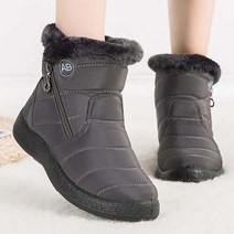 Women Boots Snow Flat Ladies Shoes Waterproof Zipper For Comfortable Fur Mujer Winter, 01 35, 06 grey boots_01 35