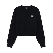 MLB 여성 베이직 스몰로고 크랍핏 맨투맨 NY (Black) 701218