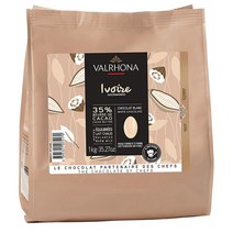발로나 이보아르 초콜릿 커버춰 화이트 초코칩 중탕 만들기 1KG 35% 프랑스 Valrhona Feves Ivoire