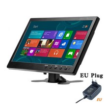 소형 티비 미니 TV 휴대용 캠핑용 원룸 가성비포도포 10.1quot lcd hd pc 모니터 tv 컴퓨터 디스플레이 2 채널 비디오 입력 보안 모니터 스피커 hdmi vga, 나는 플러그