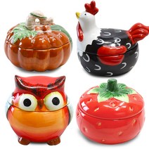 데코하우스 도자기 재떨이 소품함 1p 동물 보석함 악세사리 보관함 귀여운 미니 다용도함, 1개, 도자기재떨이1p_꼬꼬