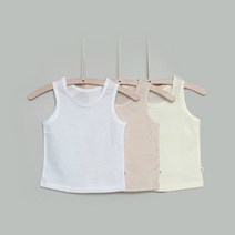 리코타입 아기 실내복 상의(민소매) 3p (영유아용 민소매 상의 세 벌 구성 / 사계절용 신생아 태열 예방 면메쉬 / 오가닉메쉬 / 색상옵션 선택)