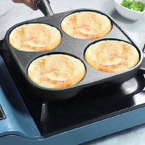 다기능 4구 5구 팬 계란빵 틀 국화빵 베이킹 가정용, 귀가있는 4 홀 단일 냄비, 1개