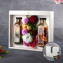 [자연식탁]월하주향 담금주 명절선물세트 1호(비누꽃+담금주2병 오디 복분자), 단품