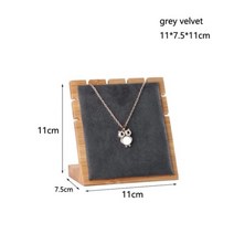 최신 대나무 보석 디스플레이 스탠드 목걸이 귀걸이 여러 이젤 쇼케이스 홀더 410956, S Velvet Gray