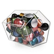 RECAPS 커피 포드 티백 보관 홀더 주방 주최자 Perspex는 Nespresso Vertuoline과 호환되며 다양한 브랜드의 커피 포드를 보관할 수 있습니다.