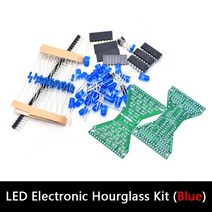 DC 5V 레드 LED 전자 모래 시계 학생 DIY 키트 속도 조절 가능 재미 있는 더블 레이어 PCB 보드, 02 파란