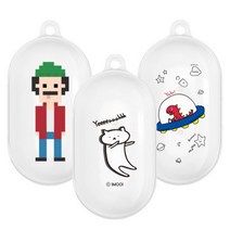 [바보사랑] i-moo 디자인02 버즈 클리어 케이스(i), 색상:몽몽댄스)찌부W