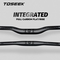 TOSEEK 탄소 섬유 자전거 MTB 핸들 바 산악 라이저/플랫 줄기 31.8mm 매트 블랙 광택 로고, 상승 핸들 바 620mm
