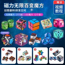 루빅스큐브 3D큐브 기하학적 입체 자석 사고 블록 장난감, 51 10개입 7가지 변형+3종 3D 마그네틱 큐브