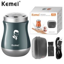 장미소형 IPX6 수염 제거 기계 Kamei 남성용 미니 면도기 Kemel C 타입 방수 방지 라운드 헤드 낙타 전기, 01 Green with box