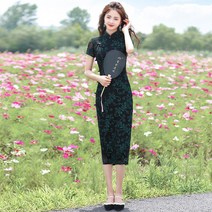 치포우 반팔 원피스 레이스 전통민속 의상 Q2072014