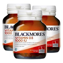 블랙모어스 Blackmores Vitamin D3 비타민D3 1000IU 60캡슐, 3팩