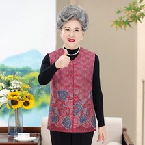 할머니 조끼 베스트 여성 엄마 꽃무늬 빅사이즈 김장조끼 레트로 중년