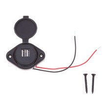 3.1A 범용 듀얼 USB 포트 충전기 소켓 어댑터 콘센트 12-24V 방수 자동차 전화 전원 라인 d5와 바이크 오토, 03 Red