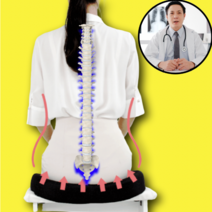 [척추전문의추천]닥터스파인 국내특허 골반교정방석 허리디스크방석 안면비대칭교정 바른자세교정 기능성방석, 레드