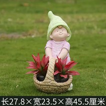 정원 화단 꾸미기 소년 소녀 장식 아파트 화분 인테리어 인형 베란다, E
