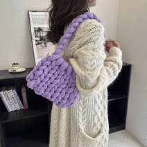 자이언트얀 슈퍼 두꺼운 아이슬란드 양모 Diy 손으로 짠 가방 자수 한국어 휴대용 소재 가, 블루 소재 패키지