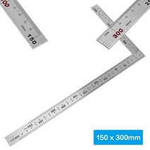사각형 눈금자 직각 90 도 금속 스테인레스 스틸 각도 눈금자 목공 목재 측정 도구 250x500mm 150x300mm 각도계 분도기, 150 x 300mm