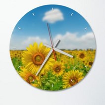 cc183-해바라기와구름 인테리어벽시계 A타입-원형, 색상