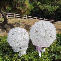 자이언트플라워 자이언트 민들레홀씨 페이퍼플라워, 큰꽃, 화이트, 베이비핑크