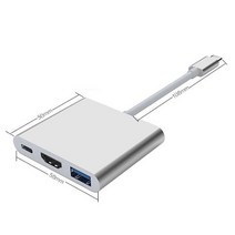 유형 C-HDMI C PD USB3.1 2K/4K 어댑터 변환기 케이블 HD 1080P 3 in 1 허브 도킹 스테이션