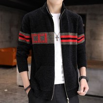 Crzen 가을 겨울 남자 니트 집업 카디건 스웨터 코트 23X810