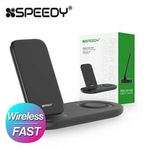 시안샵 스피디 듀오 고속 FAST 무선충전 거치 패드(SPE-STW6200) 블랙색상, 상세페이지 참조