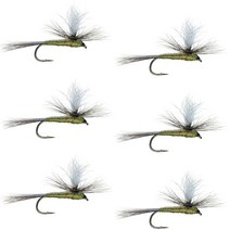 The Fly Fishing Place 낙하산 윙드 클래식 송어 드라이 플라이 낚시 세트 사이즈 [미국 직배송]