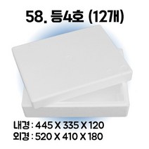 택배 스티로폼박스 김치 굴 딸기 떡 대형 소형 어상자 포장용 스치로폼 아이스박스, 58. 등4호 (12개)