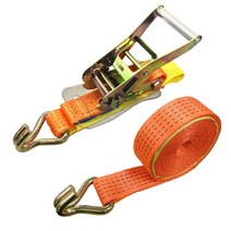 베스트 앤서 래칫식 J후크 래싱 벨트 훅 러싱 타이 다운 벨트 파단 하중 4000kg 벨트 폭 50mm 고정측 1m 권측 7m 1개 세트