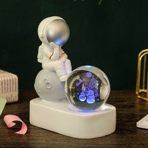 스노우볼 워터볼 오르골 크리스마스 장식 선물 소품 무드등빛나는 우주 비행사 크리스탈 볼 3D 내부 조각, 06 Snowman_01 6cm
