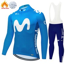 Movistar-사이클링 의류 남성 겨울 긴 소매 사이클링 저지 MTB 통기성 자전거 2022, 21 fleece set  18_01 XS
