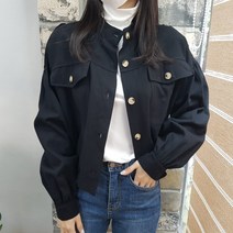 상상그이상 여성용 차이나 카라 루즈핏 미니 야상 포켓 점퍼