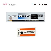 톰보우 4B 연필 12p + 지우개 중 문구세트, 혼합색상, 2세트