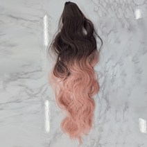 마녀플랜트 그라데이션 컬러 포니테일헤어피스 묶음스타일 집게핀, 블랙코랄