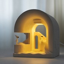 시멘트 야간 조명 디자이너 선물 기념 크리 에이 티브 장식 모뉴먼트 밸리 데스크탑 led 조명 장식, A