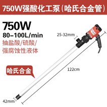 드럼펌프 Moyi 휴대용 전기 오일 펌프 220v 기어 방폭 펌프 오일 배럴 화학 펌핑 유물 가솔린 디스펜서, 4. 750W 강산성 케미컬 펌프(하스텔로이 튜브)는