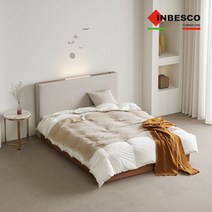 인베스코 브릭 LED 평상형 침대 Q_온슬립 하드유로탑 매트리스, 라이트그레이