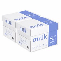 miilk 밀크 실속형 복사용지 A4용지 75g 2BOX(4000매), A4, 4000매