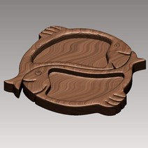 3d 모델 stl 파일 물고기 트레이 서빙 플레이트 cnc 계획 cnc 라우터 조각 지원 zbrush artcam aspire cut3d, sp237-0571