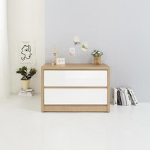 대학생 깔끔인테리어 2단 서랍장 레트로서랍장 북유럽, 워시화이트