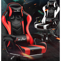 노인의자 게임밍의자 이상호의자 7점마사지 푹신한, 블랙레드 +블루투스 오디오