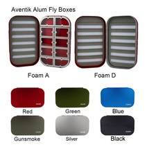 Aventik 알루미늄 플라이 박스 플라이 낚시 상자 EVA 폼 플라이 박스 플라이 낚시 상자 10 구획 낚시 상자, 건 스모크 폼 A