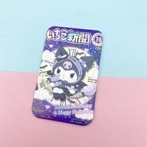 산리오 포카홀더 Sanrio Anime Figure 헬로 키티 Kuromi Kawaii 키 체인 만화 슬라이딩 카드 소지자 레이디 Id 신용 매는 밧줄 장난감 소녀, [01] 1