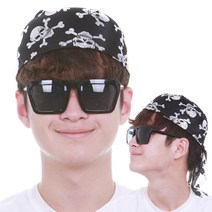 해골 해적 두건 실버 할로윈 파티 모자 선장 용품, 단품