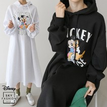 스타일09 디즈니정품 미키프렌즈 후드 롱원피스 미키마우스 캐릭터 롱 원피스 후디 이지웨어 홈웨어 학생 임부복 임산부 ops 캐주얼 잠옷