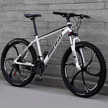 ( MTB 산악자전거 ) 24인치 26인치 입문용 크로스컨트리 자전거 21/24단, 21단, 6포크 에디션 - 화이트블