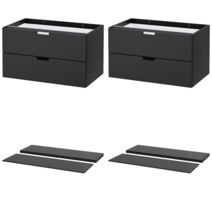 이케아 서랍장 NORDLI 노르들리 상판+하부몰딩 앤트러싸이트 160x47 cm